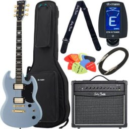 Harley Benton DC-LTD Gotoh Daph. Blue Bundle