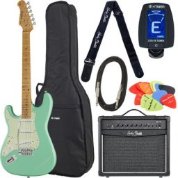 Harley Benton ST-62CC MN LH Seafoam G Bundle