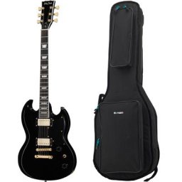 Harley Benton DC-DLX Gotoh Black Bundle