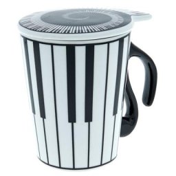 Music Sales Tasse mit Deckel Keyboard-Motiv
