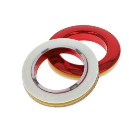 Bass Drum O's 2"" Red chrome round HCR2