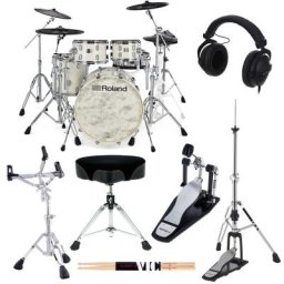 Roland VAD706-PW E-Drum Set Bundle