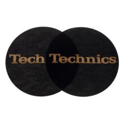 Technics Slipmat Schwarz/Gold Logo 2 Stück