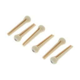 Harley Benton Bridge Pin Set Ivory mit Punkt