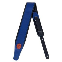 Levys Pad. Garm. Leather Strap 3""BLU