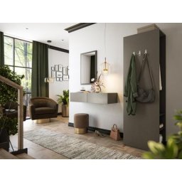 Ensemble meubles d'entrée Blu-M 3 pièces Push-to-op pour 6 paires Cendre