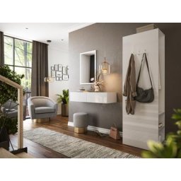 Ensemble meubles d'entrée Blu-M 3 pièces Push-to-op pour 6 paires Blanc brillant