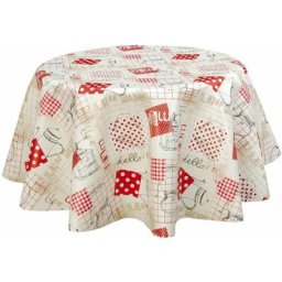 Nappe ronde en toile cirée campagne Farm - Diam. 150 - Beige