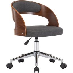 Chaise pivotante de bureau Gris Bois courbé et tissu Vidaxl Gris