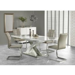 Table à manger design extensible 160-220 x 90 x 75 cm - Gris - Gris