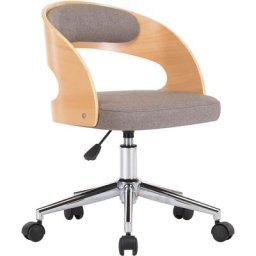 Chaise pivotante de bureau Taupe Bois courbé et tissu Vidaxl Taupe