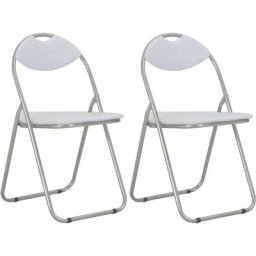 Vidaxl - Chaises pliantes à manger lot de 2 blanc similicuir Blanc