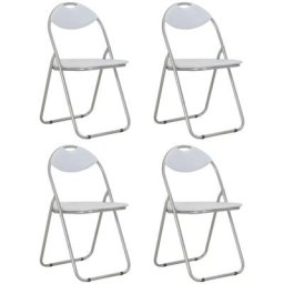 Vidaxl - Chaises pliantes à manger lot de 4 blanc similicuir Blanc