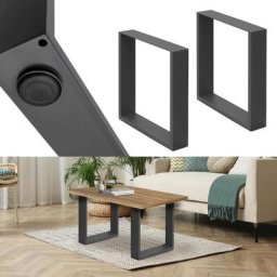 Ecd Germany - Set 2 Pieds de table industriel rectangulaire support banc meuble gris 30x43cm