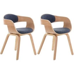 Lot de 2 chaises de salle à manger Kingston en Tissu nature/bleu Nature
