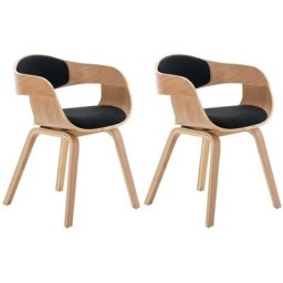 Lot de 2 chaises de salle à manger Kingston en Tissu nature/noir Nature