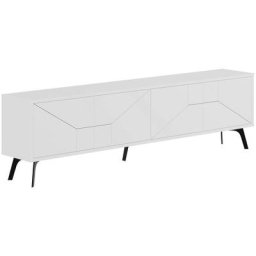 Meuble tv Santos 180cm Bois Blanc - Blanc