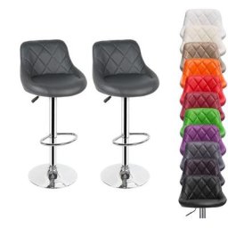 GUOYIHUA® Lot de 2 Tabouret de Bar Tabouret de Comptoir Siège Rembourré en PU Réglable en Hauteur