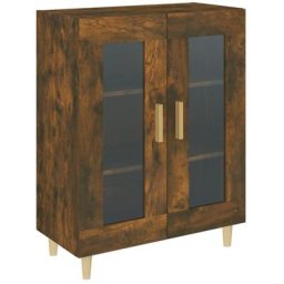 Buffet Commode Armoire Luxueux, pour Salon Chambre Entrée Cuisine, Chêne fumé 69,5x34x90 cm Bois