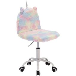 Chaise de Bureau pour Enfant Fauteuil Pivotante en Fausse Fourrure avec hauteur Réglable pour