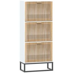 Armoire à chaussures blanc 52x25x120 cm bois d'ingénierie vidaXL - White