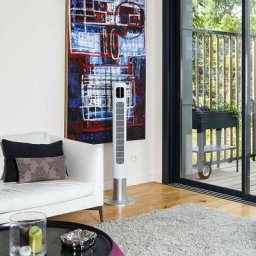 Air&me - Ventilateur colonne oscillant Fantasy 35W 3 vitesses H117cm D60cm Blanc