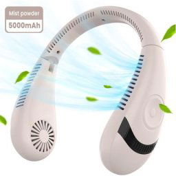 Ventilateur de Cou Sans Feuilles Pliable usb Rechargeable 5000 mAh Batterie pour la Maison le