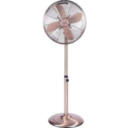 Ventilateur sur pied en acier inoxydable 50W 40cm 3 Vitesses Ajustable Cuivre