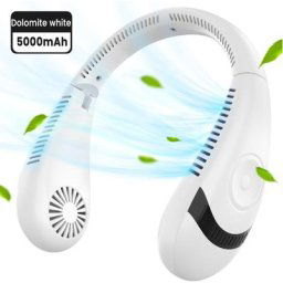 Ventilateur de Cou Sans Feuilles Pliable USB Rechargeable 5000 mAh Batterie pour la Maison le