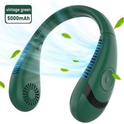 Ventilateur de Cou Sans Feuilles Pliable usb Rechargeable 5000 mAh Batterie pour la Maison le
