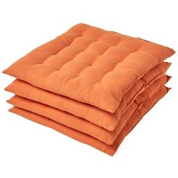 Homescapes - Lot de 4 galettes de chaise Capitonnée Terracotta 40 x 40 cm - Terracotta