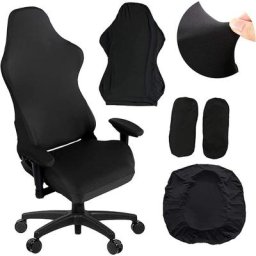 Housse Chaise Gaming - Housse Fauteuil Bureau 4 pièces/Ensemble Housse Fauteuil Gamer avec Housses