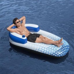 Chaise longue flottante | Bain de soleil Transat Hydro Force 183x97 cm Bleu 10330 - Bleu