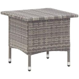 Kalisse - Table d'extérieur,patio - Moderne Table à thé Gris 50x50x47 cm Résine tressée FR9592