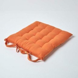 Homescapes - Galette de chaise Capitonnée Terracotta 40 x 40 cm - Terracotta