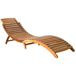 Chaise longue | Bain de soleil Transat Bois d'acacia solide Marron 13281 - Brun