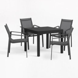 Ensemble de Table Extensible d'Extérieur (90cm -180cm) Starmi & 4 Chaises d'Extérieur Eika Sklum