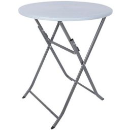 Rebecca Mobili Table d'Appoint Ronde Pliante en Acier Plastique pour Balcon Camping