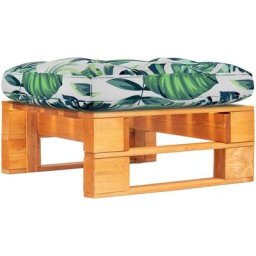 Pouf palette de jardin Bois de pin imprégné de marron miel Vidaxl Motif de feuille