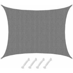 Amanka - 7x5 Voile d'Ombrage Perméable à l'Eau - Toile Ombrage Voile Voile Rectangulaire Jardin
