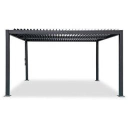 Tonnelle/Pergola bioclimatique lames orientables en aluminium 3x4m - Anthracite - Belair