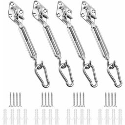 Dolaso - Kit de Fixation Voile d'ombrage Triangulaire, Carré et Rectangle Acier Inoxydable 304 Kit