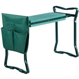 Tabouret de jardin pliable avec coussin en mousse eva épaissie et outil de jardinage jusqu'à 150 kg