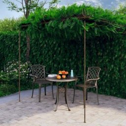 Tonnelle de Jardin Tente de réception - Rapide à Installer de jardin Marron antique 3x3x2,5 m Fer