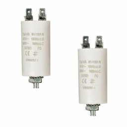 Lot 2 x Condensateur 1.5MF 1.5 mf Cosses Micro Farad 450V Condo Moteur - Blanc