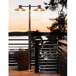 Lampadaire exterieur Galvanisé lund 2X57W Max - Gris