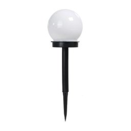 Lot de 4 lampes de pelouse rondes étanches, éclairage de jardin, lampadaire solaire extérieur blanc
