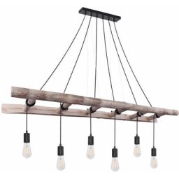 Luminaire à pendule suspendu rétro pour chambre d'amis, plafonnier à échelle en bois Globo 15348-6