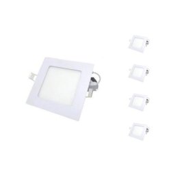 Spot led Extra Plat Carré blanc 24W (Pack de 5) - Blanc Chaud 2300K - 3500K - Blanc Chaud 2300K