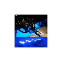 4in1 12V led Bleue Auto Intérieur Ambiance lumières Lampadaire Décoration pour la Voiture